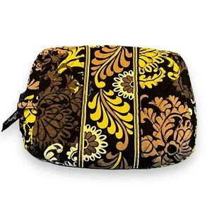 Vera Bradley Baroque Large Makeup Bag Travel Pouch quilted cotton Vinyl lining